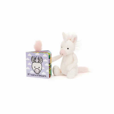 Jellycat If I Were a Unicorn Board and Bashful Unicorn Medium New Zealand | OXJRD3158